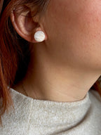 Porcelain Dreams Collection | Statement Ohrringe aus Polymer Clay |  Creme & transparentes Weiß | Creative Studio Anni