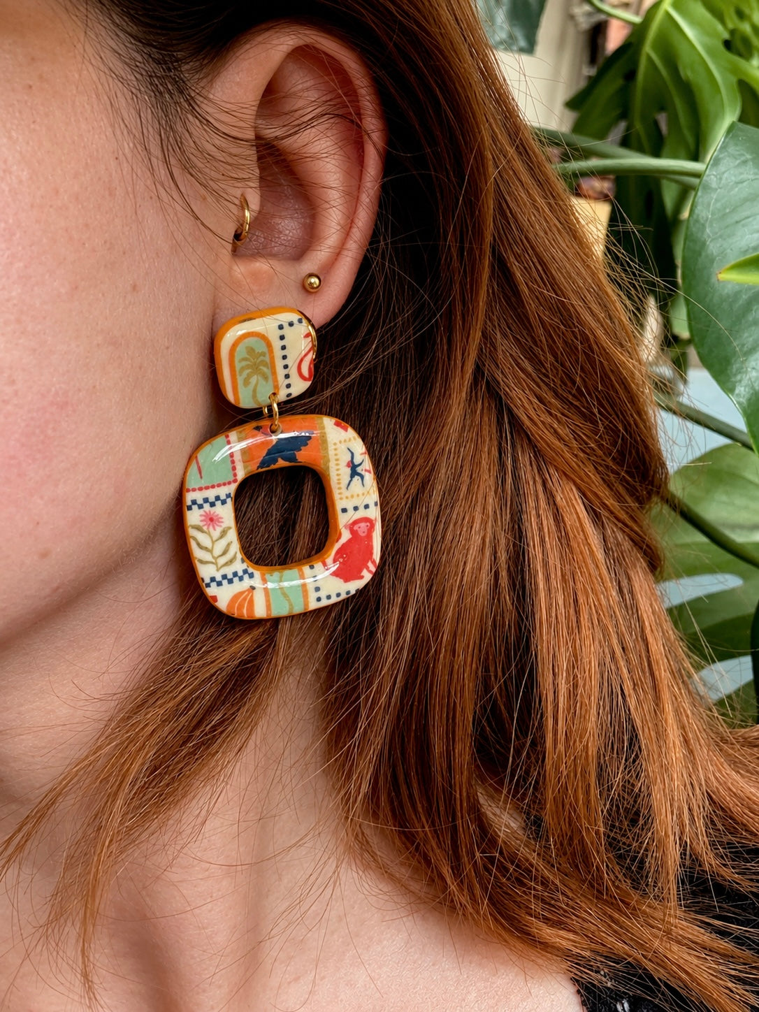 Dolce Safari | Statement Ohrringe aus Polymer Clay | Unikate