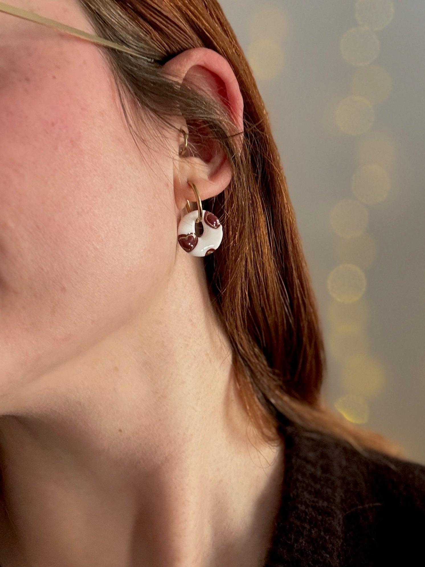 Be my Valentine Collection | Statement Ohrringe aus Polymer Clay |  Rosa, Rot, Weiß, Gold | Creative Studio Anni