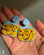 Van Gogh Inspired: Sunflower Muse | Handgemachte Statement Ohrringe | Polymer Clay | Unikate von Creative Studio Anni