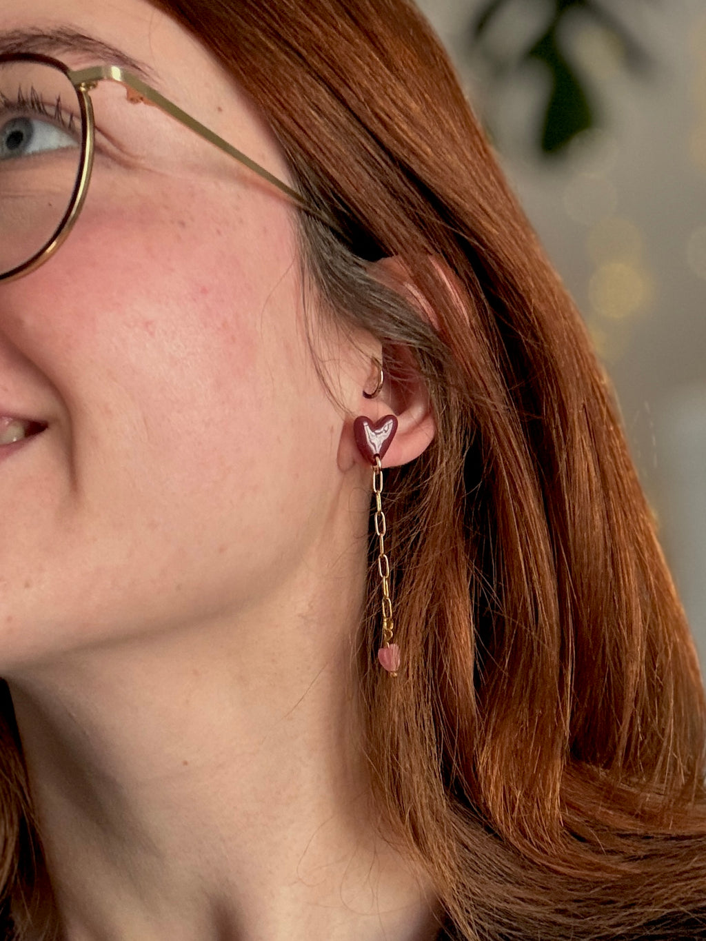 Be my Valentine Collection | Statement Ohrringe aus Polymer Clay |  Rosa, Rot, Weiß, Gold | Creative Studio Anni