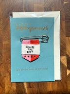 Lieblingsmensch – the best | Handbemalte Grußkarte mit Abzeichen, Umschlag & Einleger für Geburtstage und besondere Momente | B6 Format