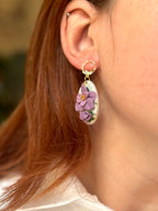 Golden Lavender Herb Collection | Statement Ohrringe aus Polymer Clay |  Lavender Herb & Gold | Creative Studio Anni