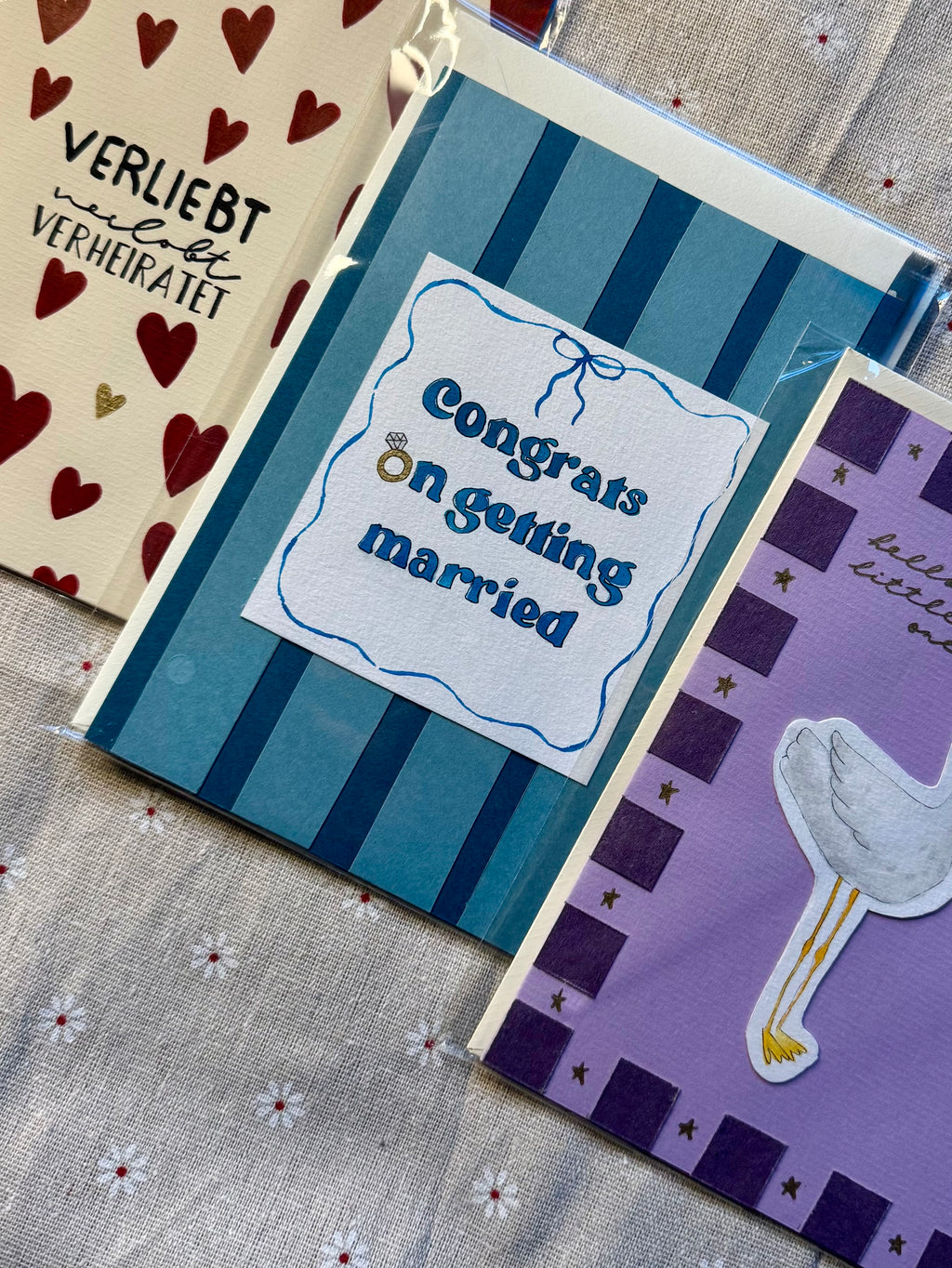 Hochzeitsgrüße und Karten zur Geburt | Handbemalte Grußkarten mit Umschlag & Einleger für Hochzeiten und besondere Momente | B6 Format