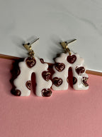 Be my Valentine Collection | Statement Ohrringe aus Polymer Clay |  Rosa, Rot, Weiß, Gold | Creative Studio Anni