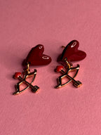 Be my Valentine Collection | Statement Ohrringe aus Polymer Clay |  Rosa, Rot, Weiß, Gold | Creative Studio Anni