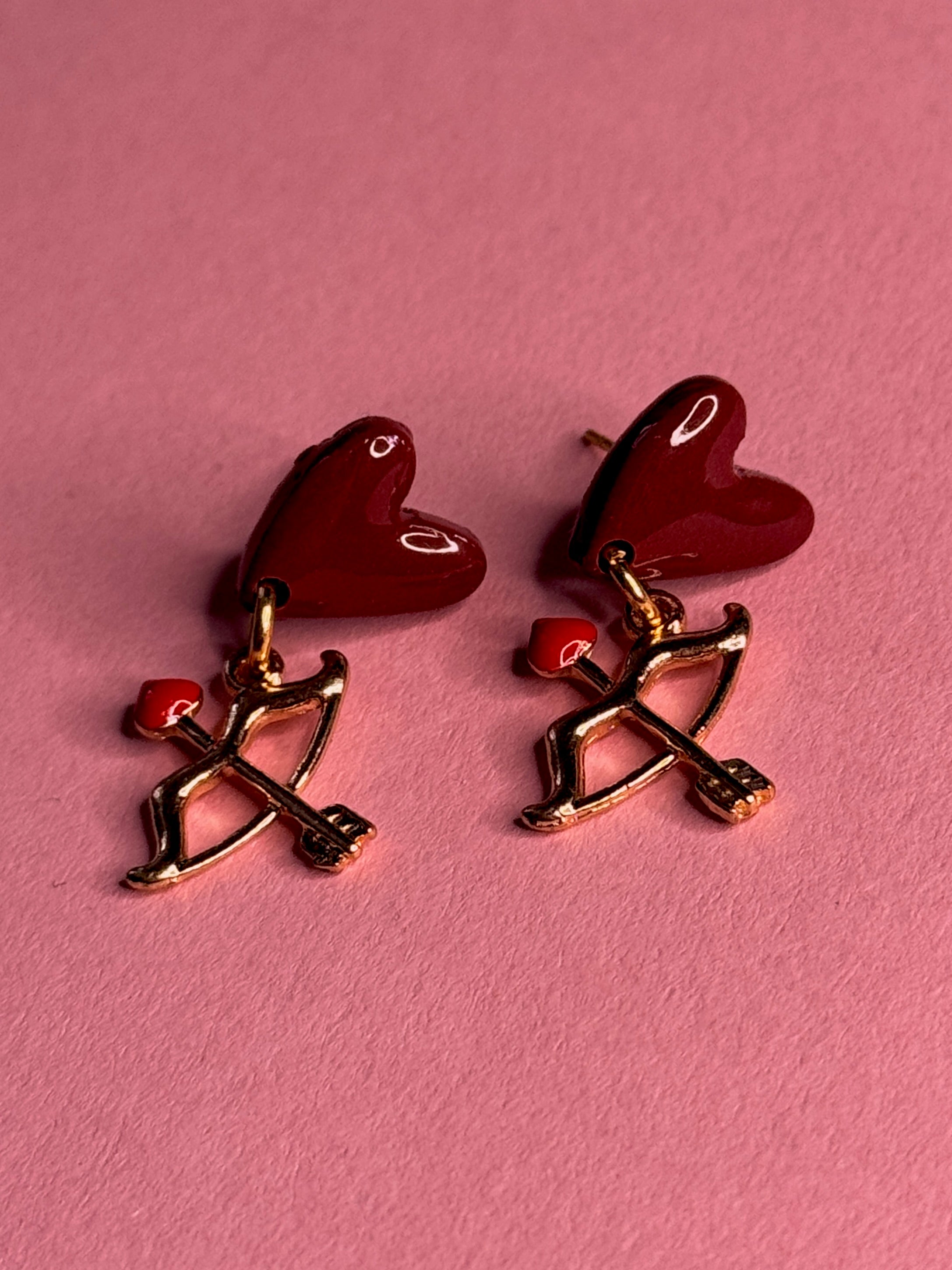 Be my Valentine Collection | Statement Ohrringe aus Polymer Clay |  Rosa, Rot, Weiß, Gold | Creative Studio Anni