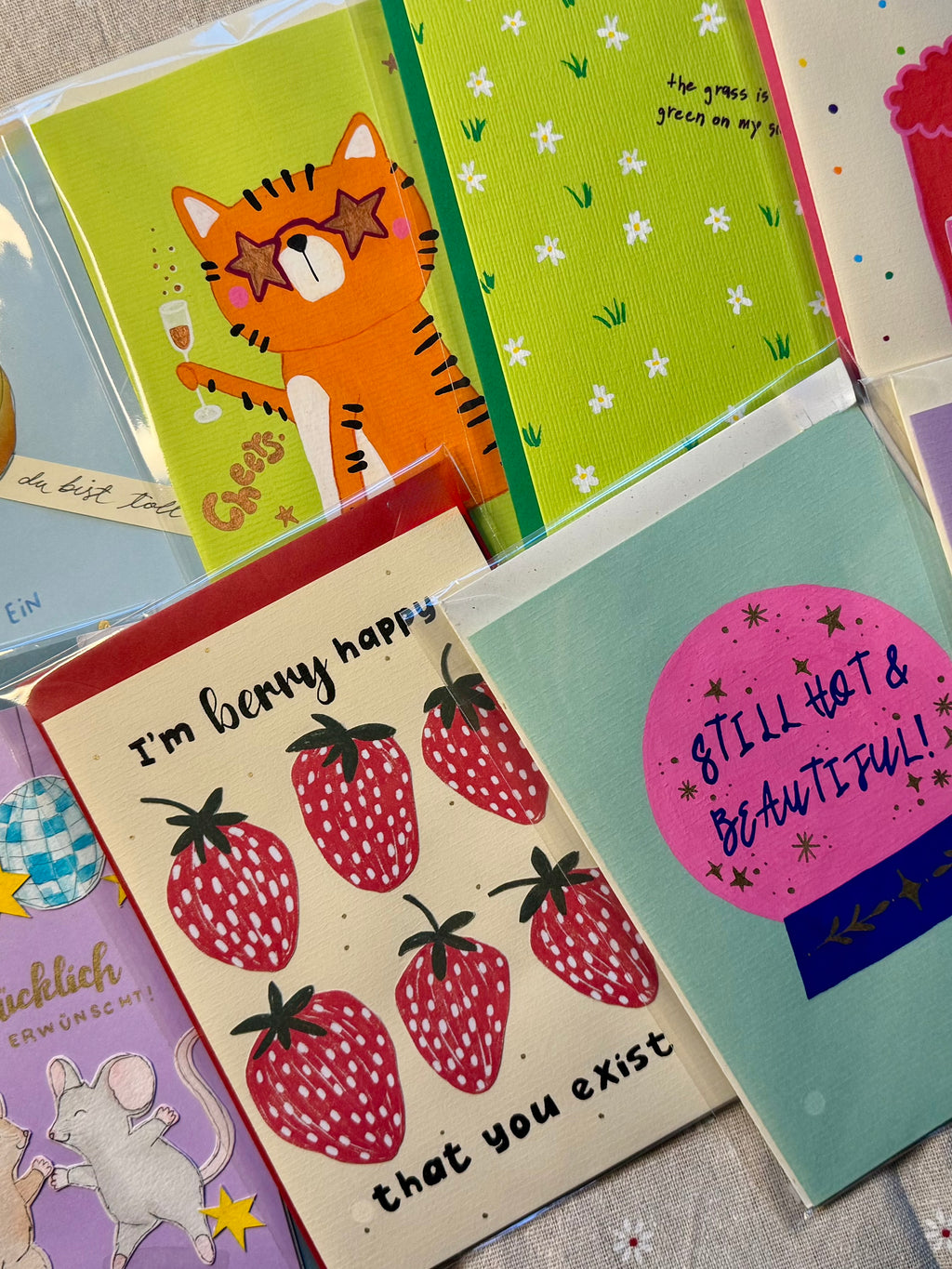 Geburtstagskarten | Handbemalte Grußkarten mit Umschlag & Einleger für Geburtstage und besondere Momente | B6 Format