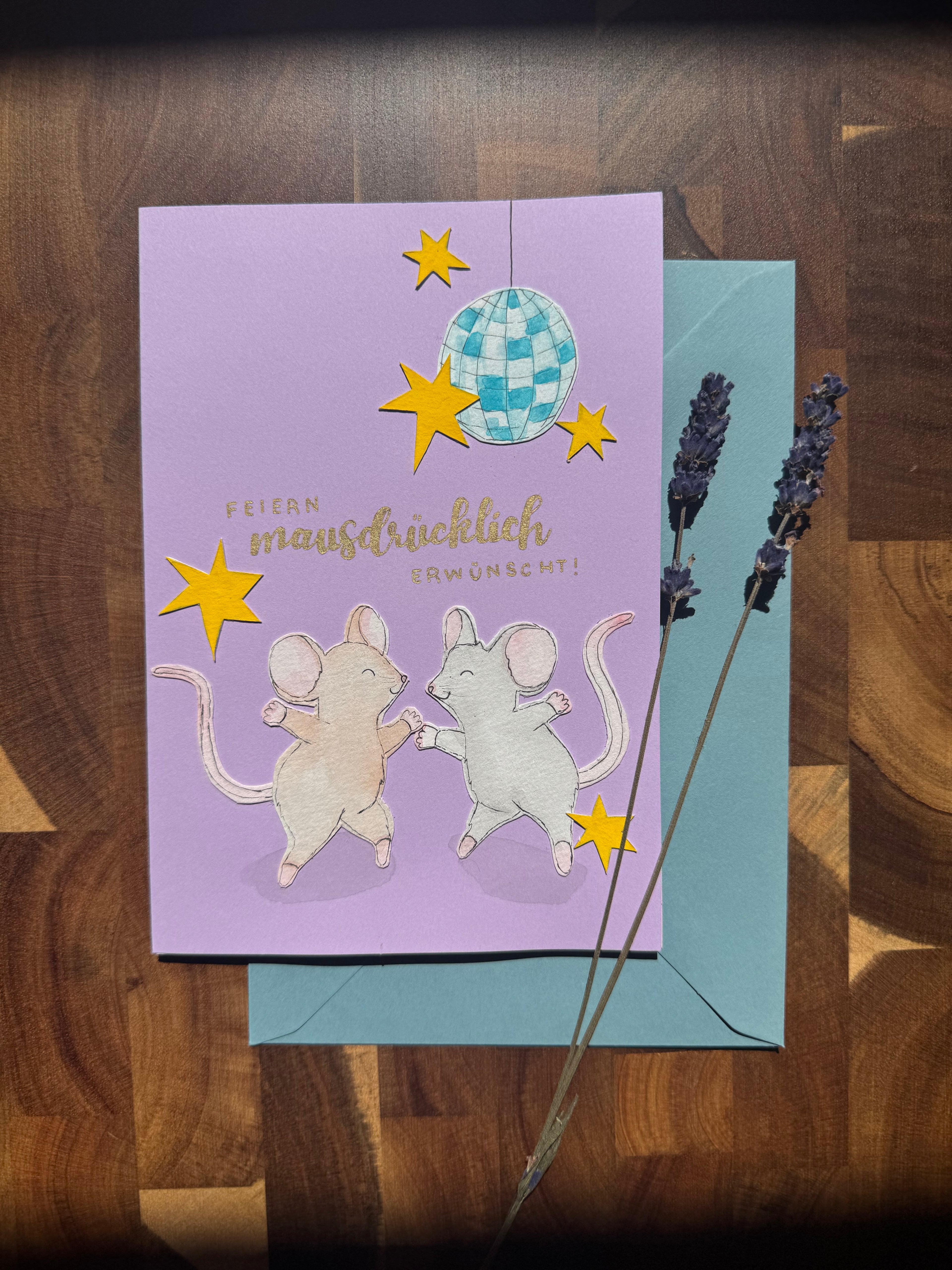 Geburtstagskarten | Handbemalte Grußkarten mit Umschlag & Einleger für Geburtstage und besondere Momente | B6 Format