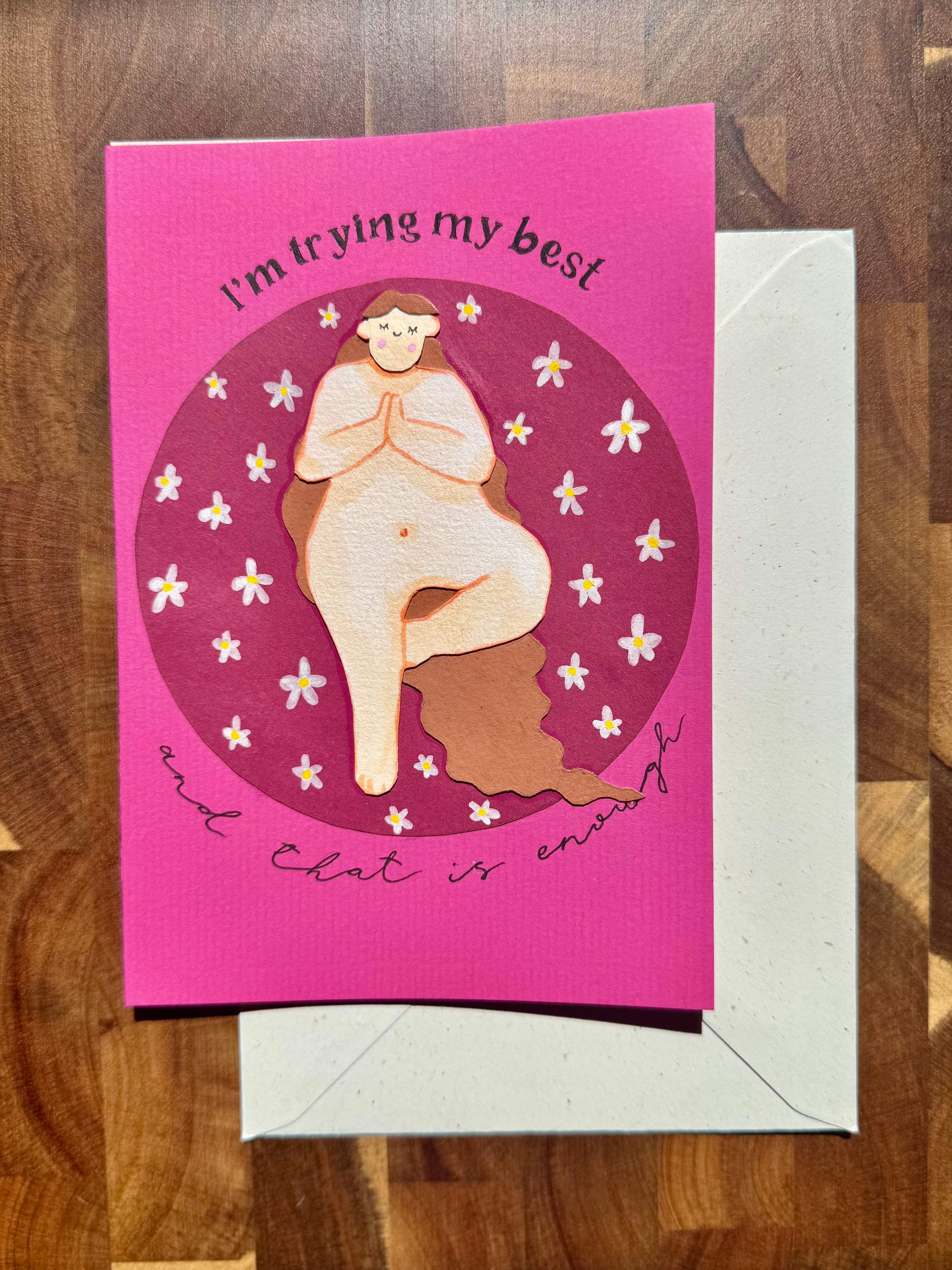 Self Love Club | Handbemalte Grußkarte mit Umschlag & Einleger für Geburtstage und besondere Momente | B6 Format