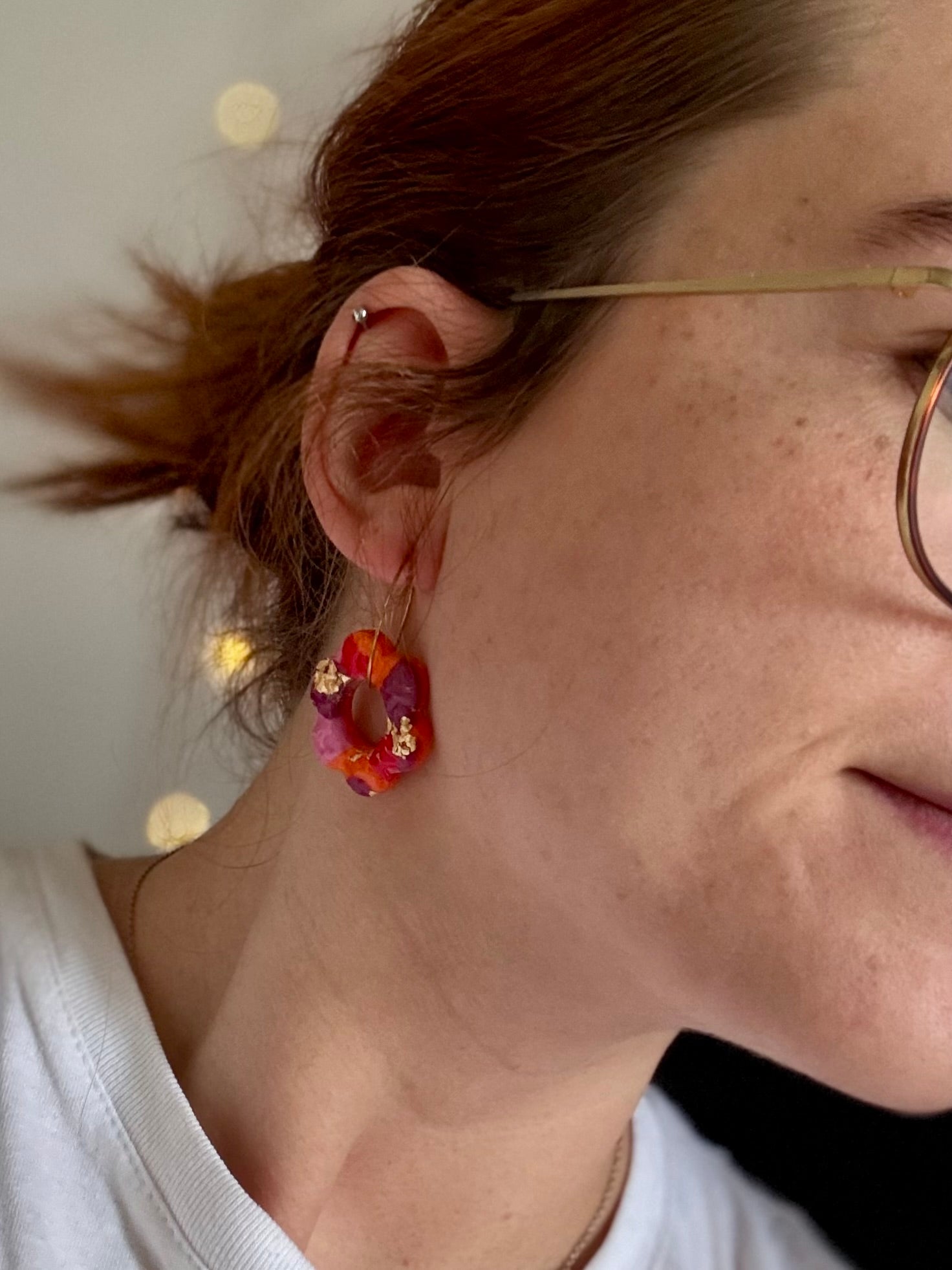 Lava Light Collection | Statement Ohrringe aus Polymer Clay | Rot, Orange & Pink | Creative Studio Anni