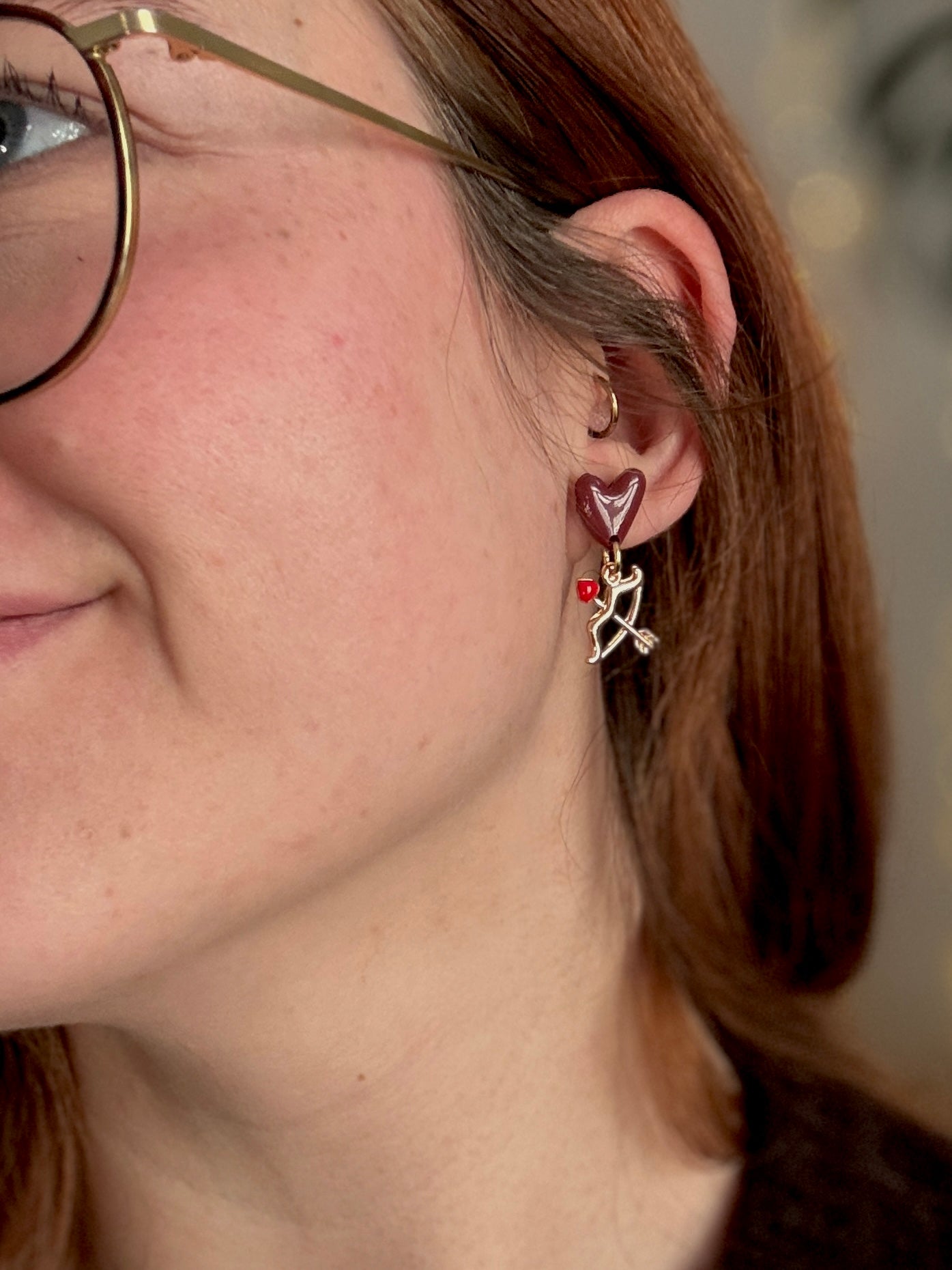 Be my Valentine Collection | Statement Ohrringe aus Polymer Clay |  Rosa, Rot, Weiß, Gold | Creative Studio Anni