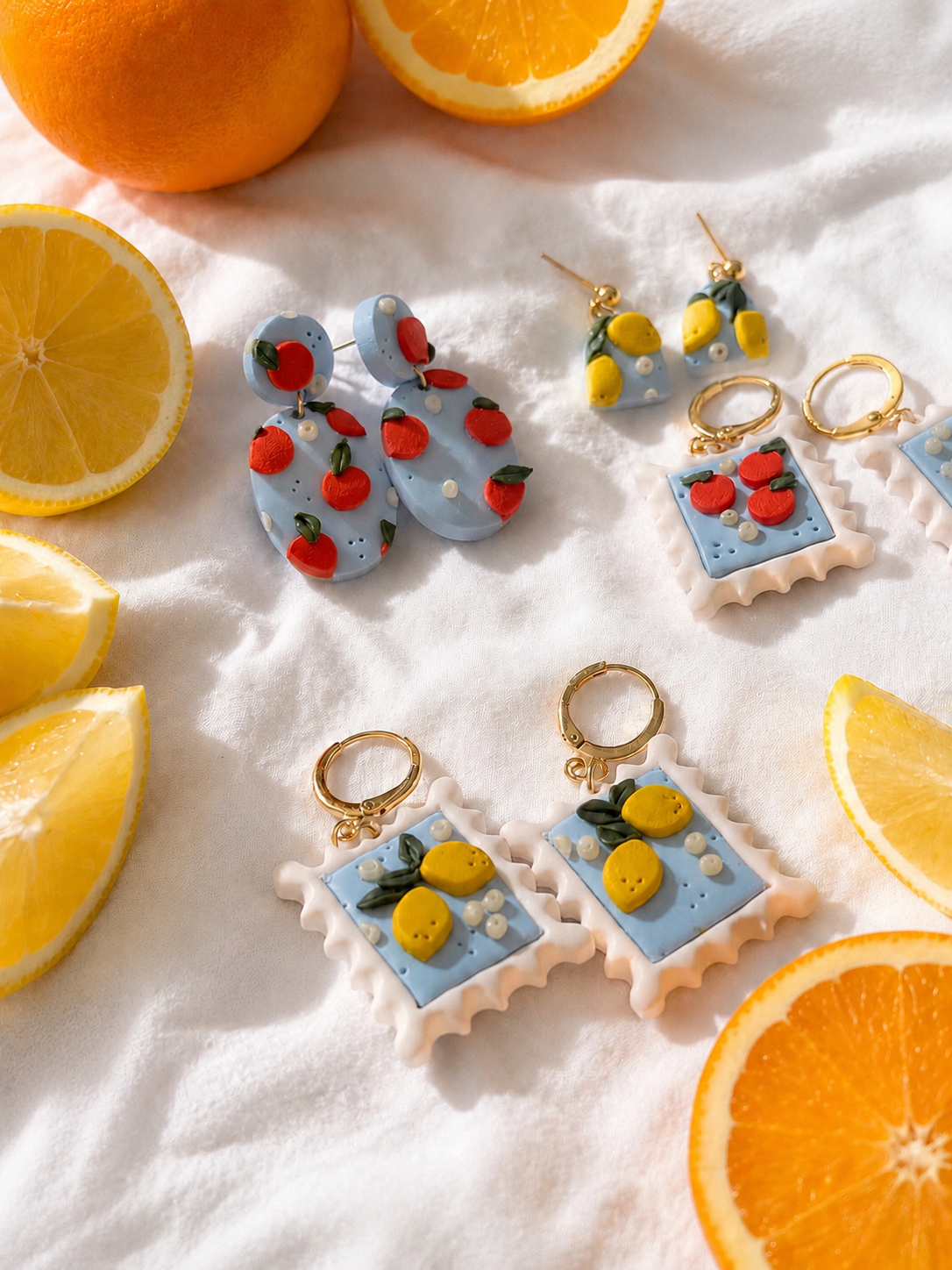 Amalfi Summer | Statement Ohrringe aus Polymer Clay | Creative Studio Ann