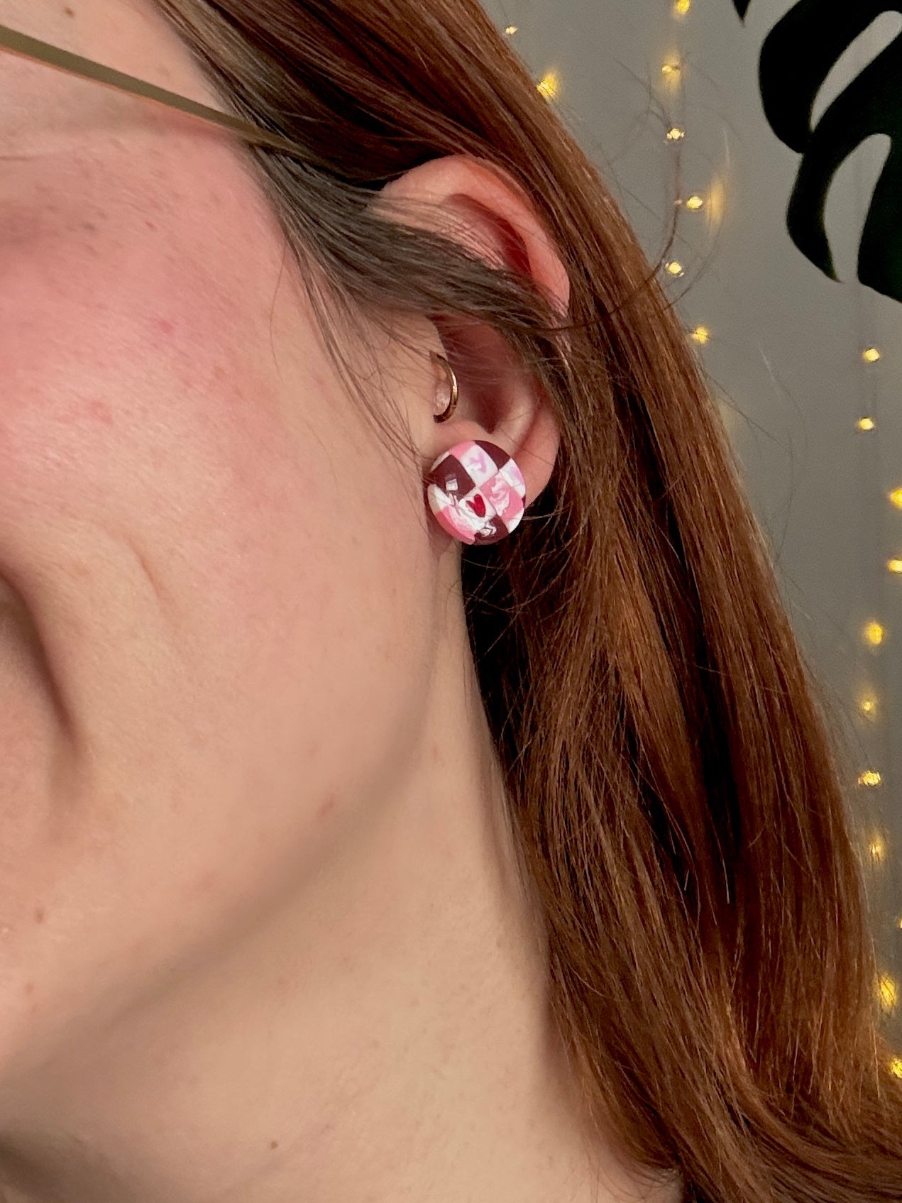 Be my Valentine Collection | Statement Ohrringe aus Polymer Clay |  Rosa, Rot, Weiß, Gold | Creative Studio Anni