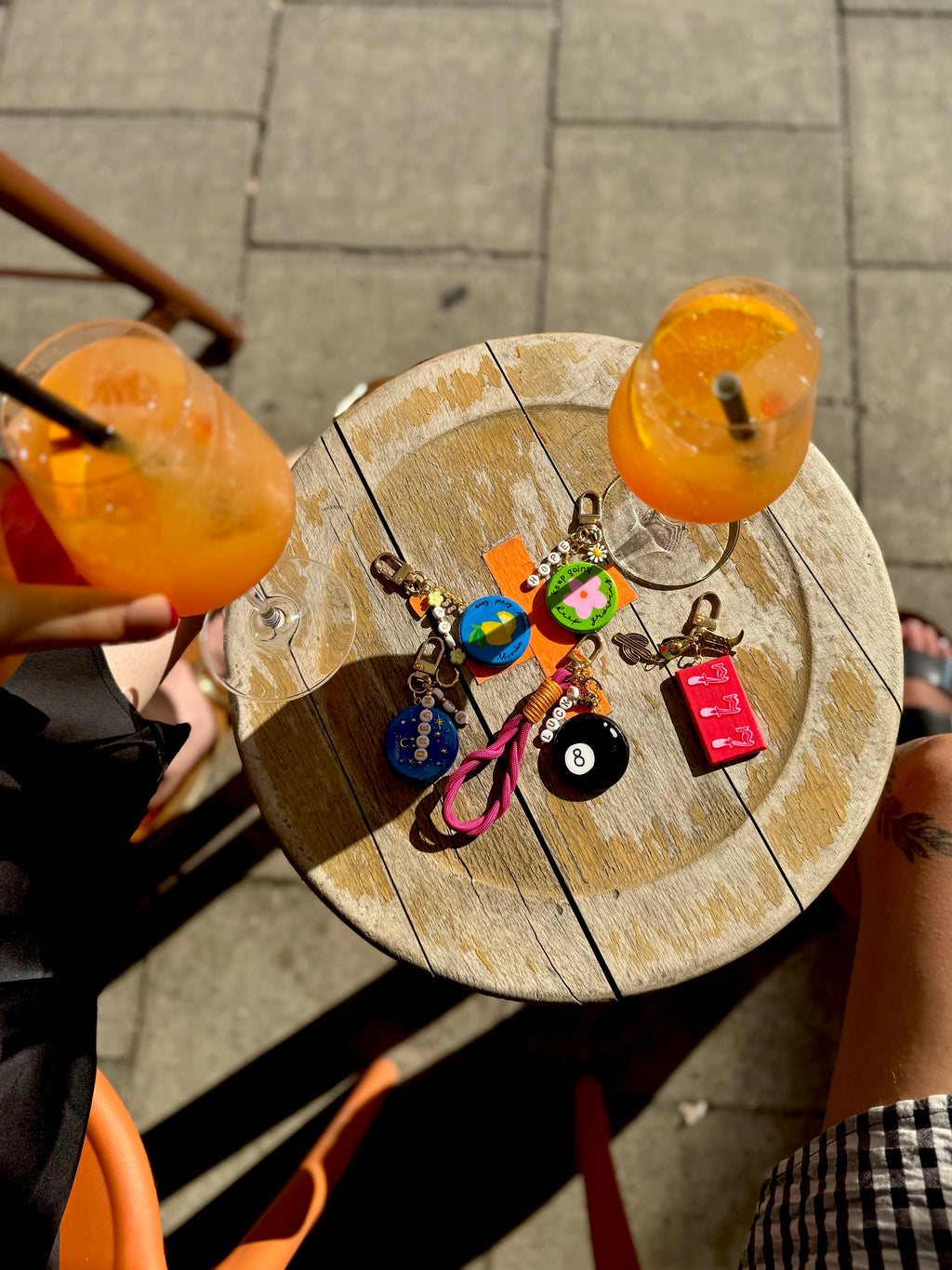 Handbemalter Holz-Bag Charms/Schlüsselanhänger | verschiedene Designs | versiegelt | kleine Stückzahl