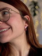 Be my Valentine Collection | Statement Ohrringe aus Polymer Clay |  Rosa, Rot, Weiß, Gold | Creative Studio Anni