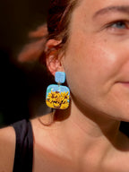 Van Gogh Inspired: Sunflower Muse | Handgemachte Statement Ohrringe | Polymer Clay | Unikate von Creative Studio Anni
