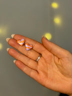 Purple Orange Swirl Collection | Statement Ohrringe aus Polymer Clay | Lila & Orange | Creative Studio Anni