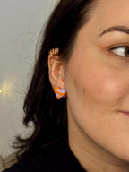 Purple Orange Swirl Collection | Statement Ohrringe aus Polymer Clay | Lila & Orange | Creative Studio Anni