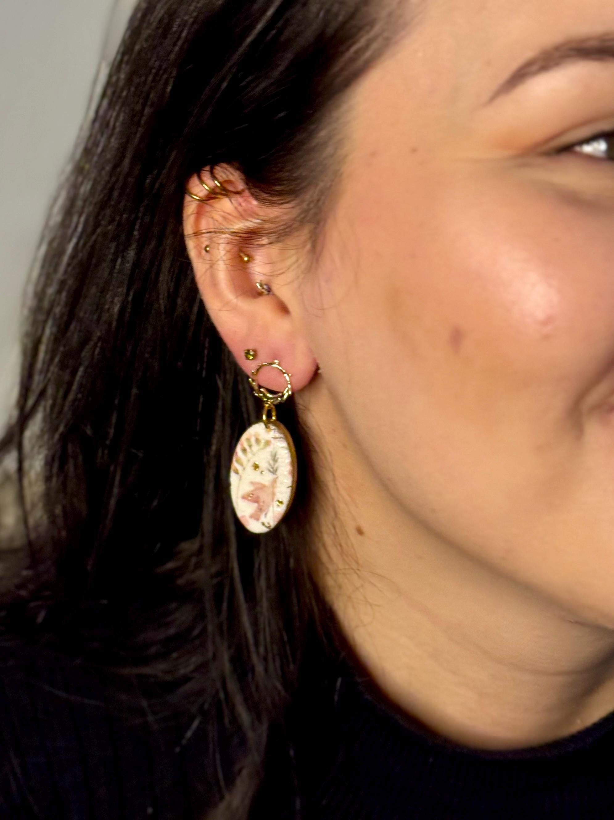 Doves & Flowers Collection | Statement Ohrringe aus Polymer Clay | Creative Studio Anni