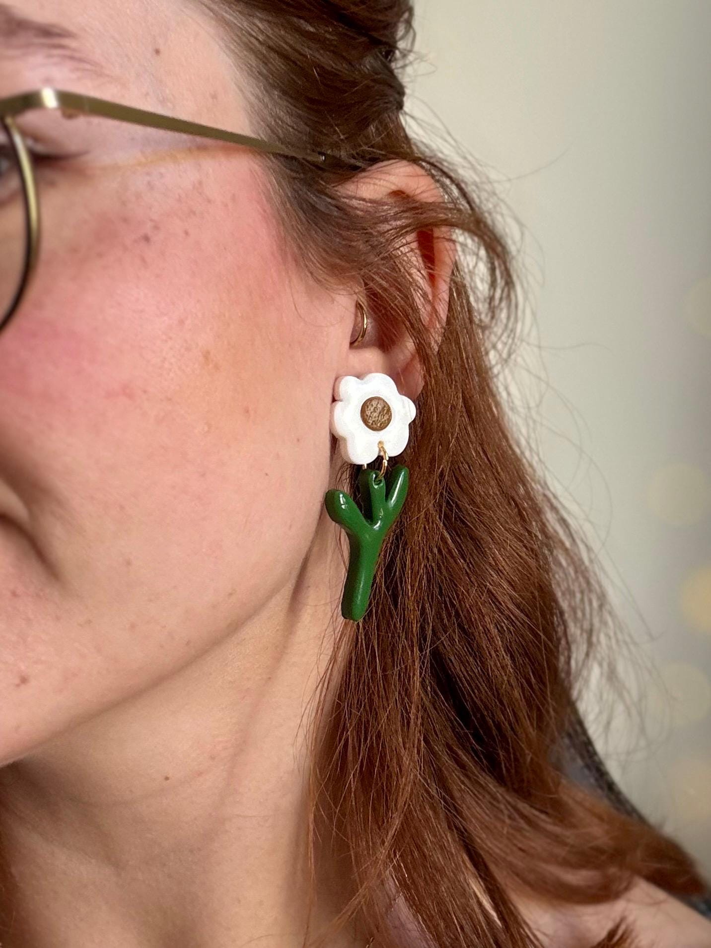 Doves & Flowers Collection | Statement Ohrringe aus Polymer Clay | Creative Studio Anni