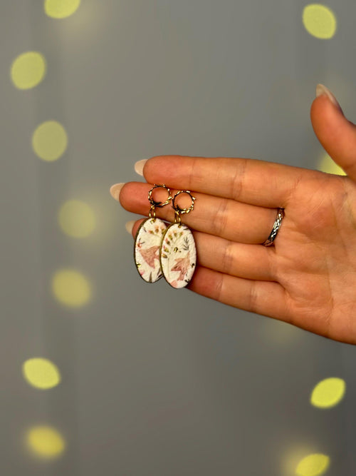 Doves & Flowers Collection | Statement Ohrringe aus Polymer Clay | Creative Studio Anni