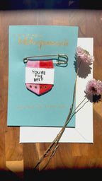 Lieblingsmensch – the best | Handbemalte Grußkarte mit Abzeichen, Umschlag & Einleger für Geburtstage und besondere Momente | B6 Format